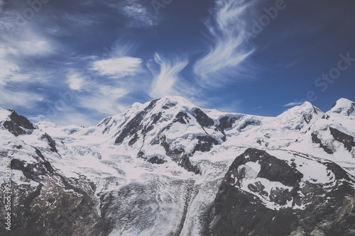 View closeup mountains scene in national park Zermatt  Switzerland
