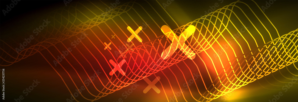 Shiny neon lights background, techno design, modern wallpaper for your project Shiny neon lights background, techno design, modern wallpaper for your project