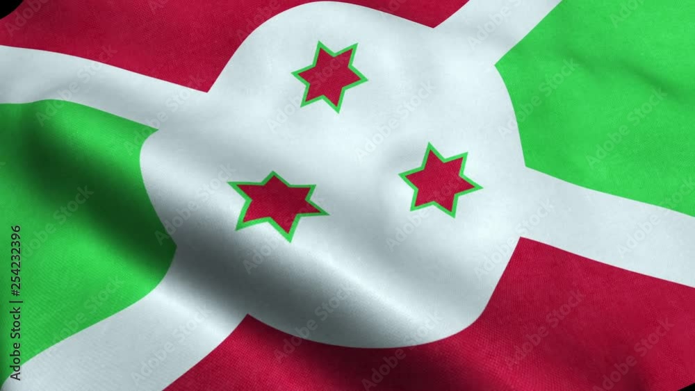 Burundi Flag Seamless Looping Waving Animation Burundi Flag Seamless Looping Waving Animation