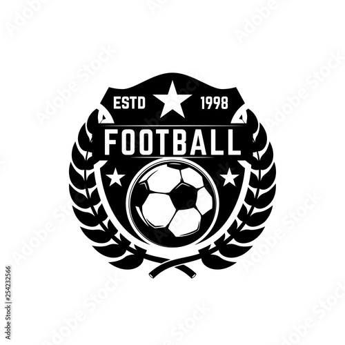 Soccer club emblem. Design element for logo, label, sign, poster.