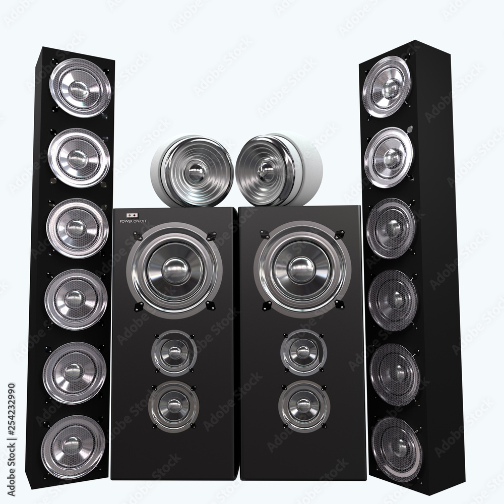 3d Rendered music speaker