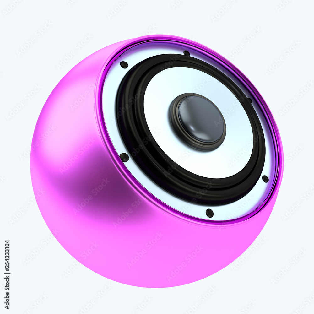 3d Rendered music speaker