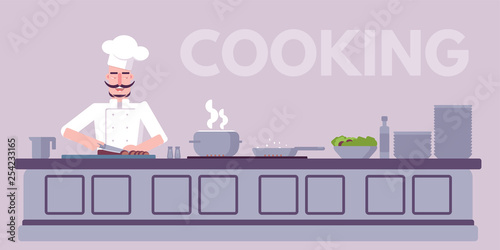 Culinary workshop flat vector color illustration