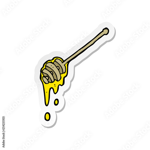 sticker of a cartoon honey stick