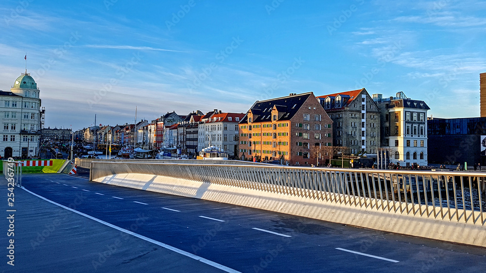 Pedestrian bridge to Christianshavn in Copenhagen, Denmark