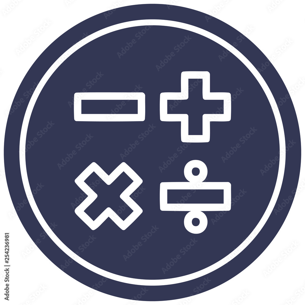 Fototapeta premium math symbols circular icon