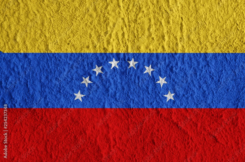 Venezuela flag on concrete surface. Creative wallpaper for installation and design. Venezuela flag on concrete surface. Creative wallpaper for installation and design.