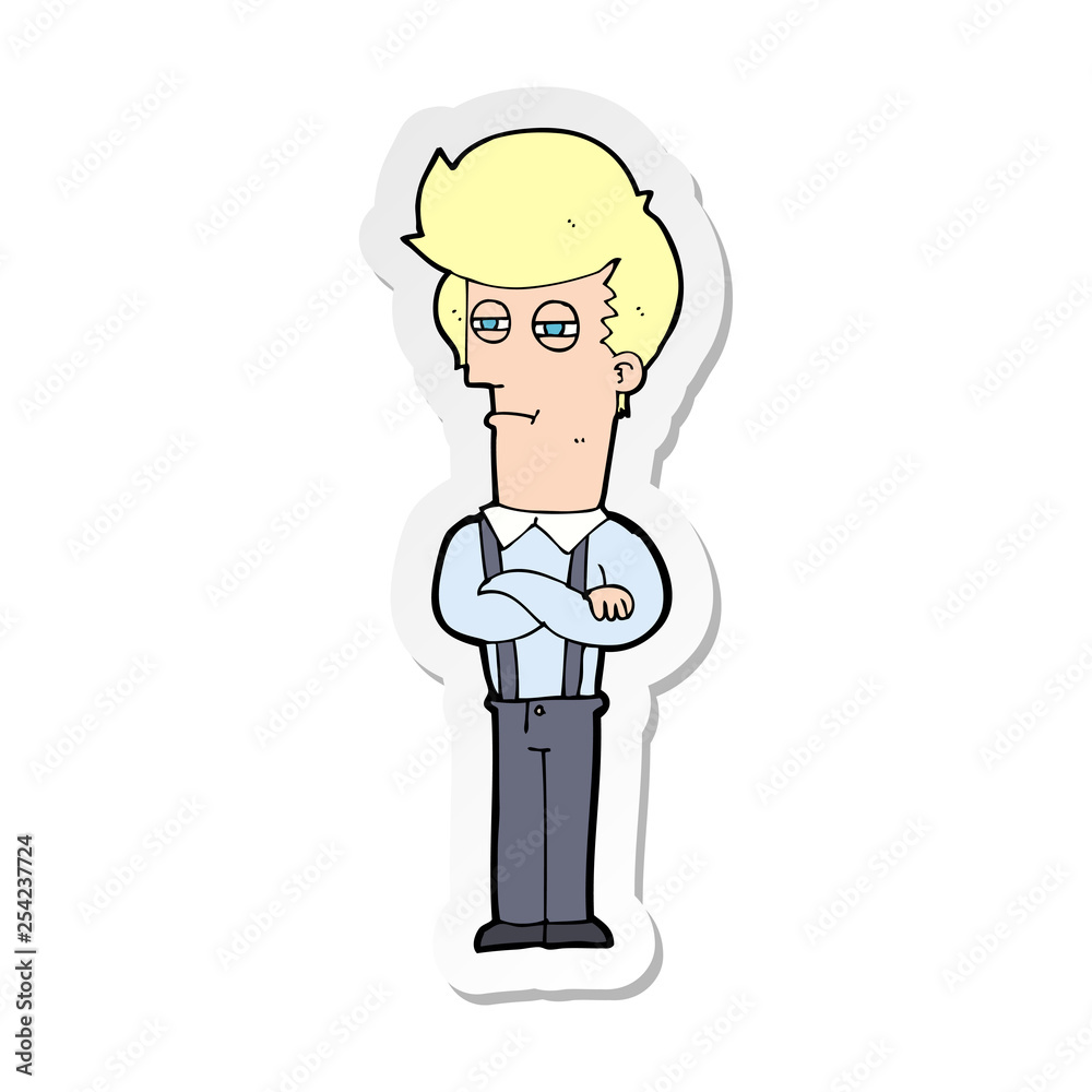 sticker of a cartoon annoyed man sticker of a cartoon annoyed man