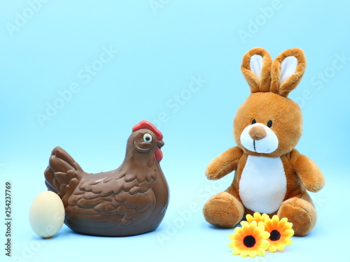 Funny Easter Composition with Teddy Bunny