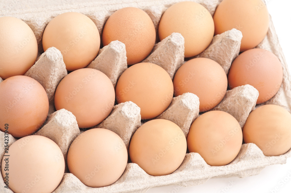 Eggs in the tray. Eggs in the tray.