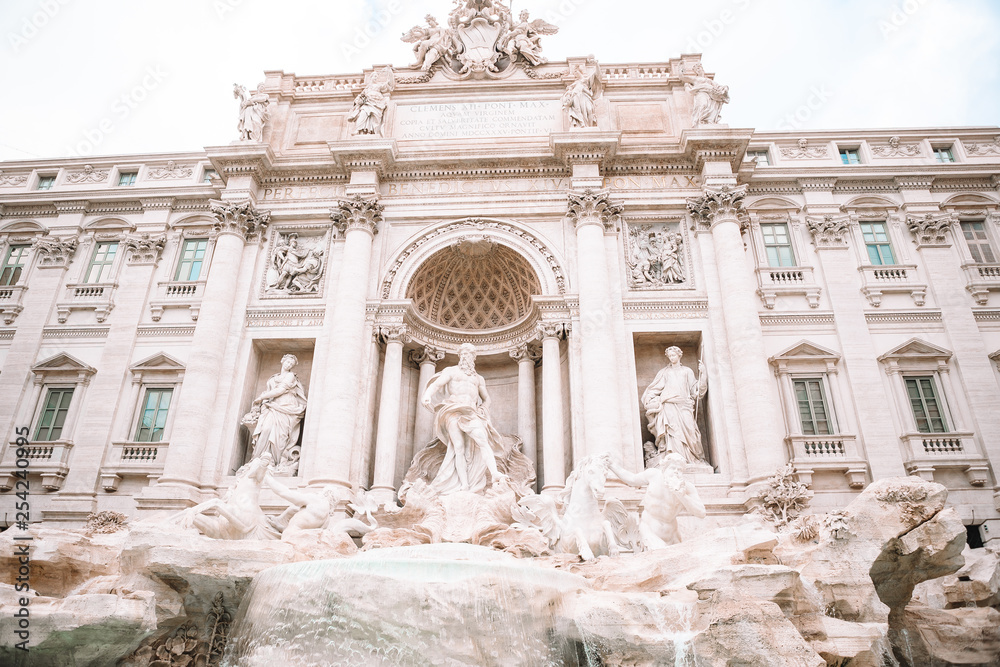 Beautiful Fountain de Trevi in Rome, Italy - the most popular area in Rome