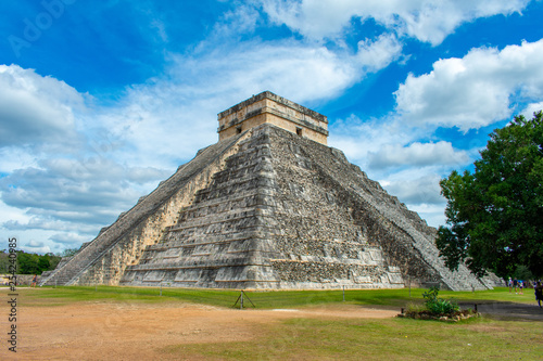 Old Ancient Ruins Of Chichen Itza, Temple of Kukulcan. Pre - Columbian Mayan City photo