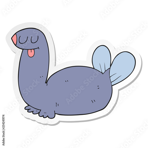 sticker of a cartoon seal