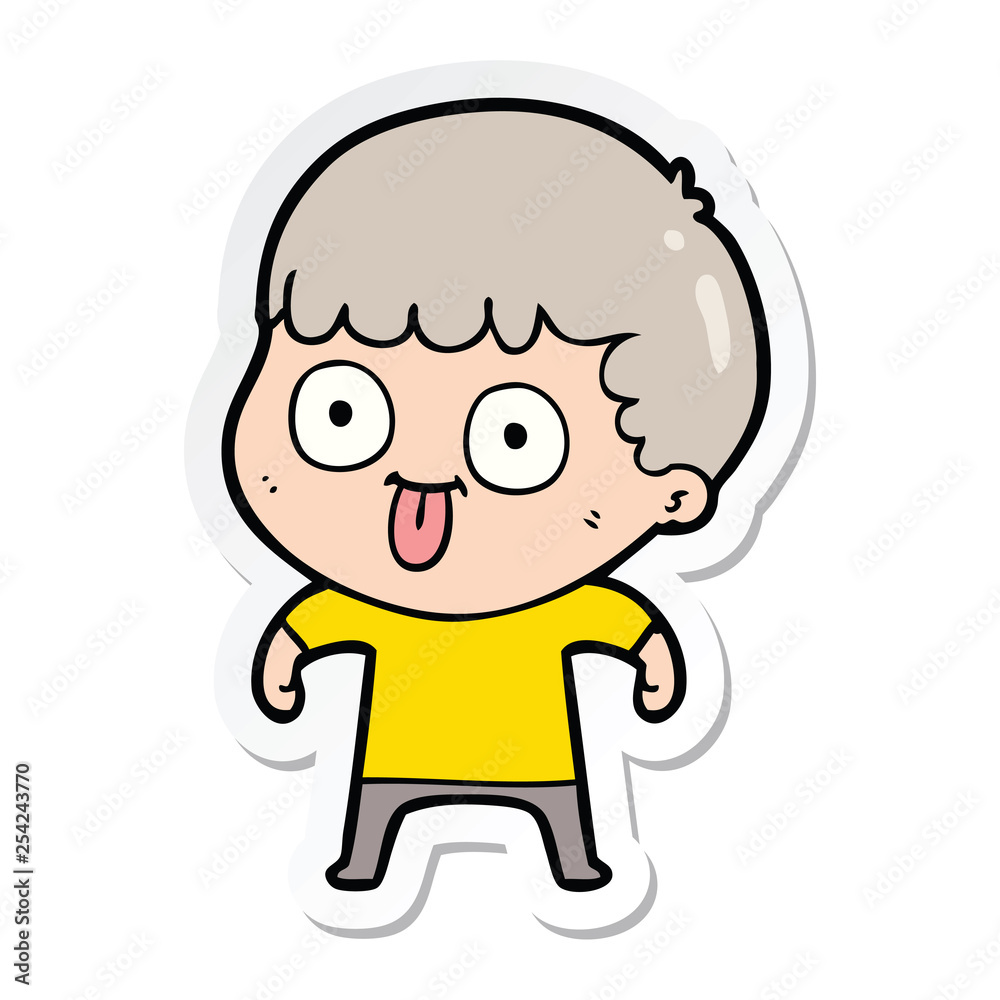 sticker of a cartoon man staring