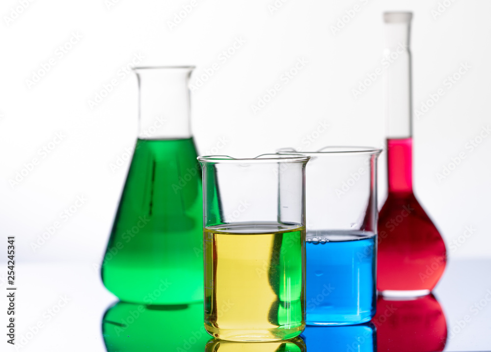 flasks and test tubes in a chemistry lab flasks and test tubes in a chemistry lab