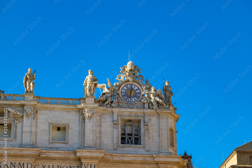 Clock at the Cathedral of St. Peter in the Vatican, fragment