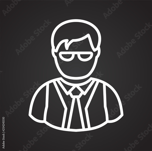 Person icon on background for graphic and web design. Simple vector sign. Internet concept symbol for website button or mobile app.