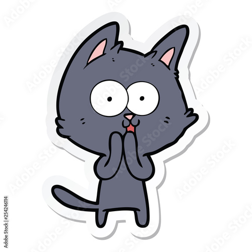 sticker of a funny cartoon cat