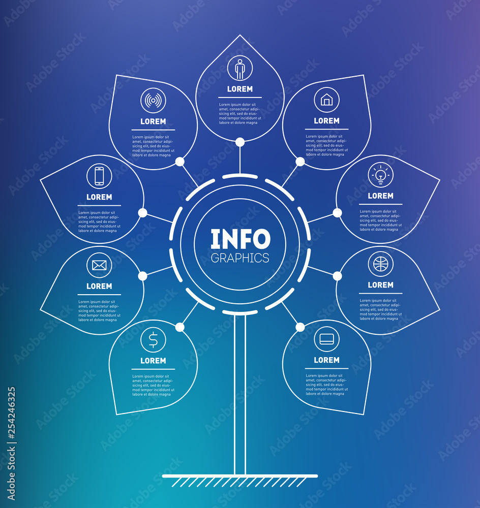 Vertical Timeline infographics. Tree of development and growth of the business. Time line. Eco Business concept with 9 options, parts, steps or processes. Vertical Timeline infographics. Tree of development and growth of the business. Time line. Eco Business concept with 9 options, parts, steps or processes.