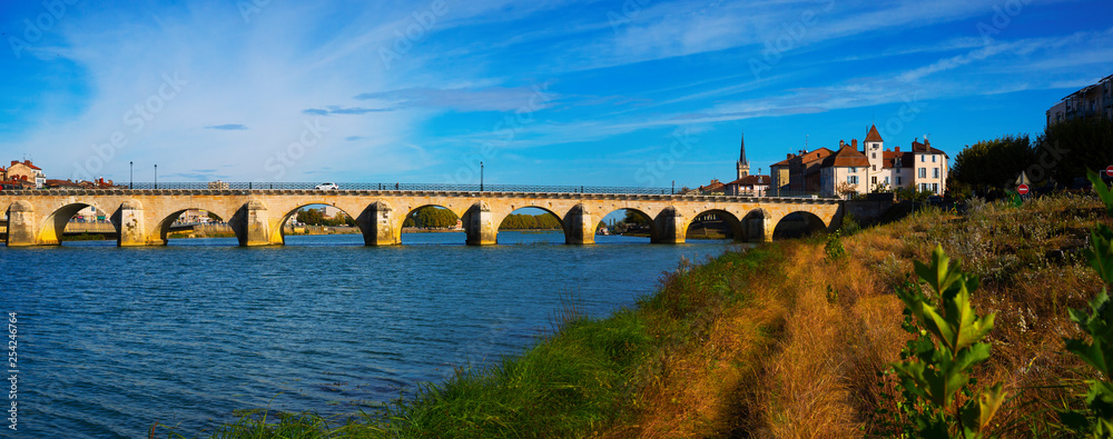 Panoramic view of old bridge  in Macon