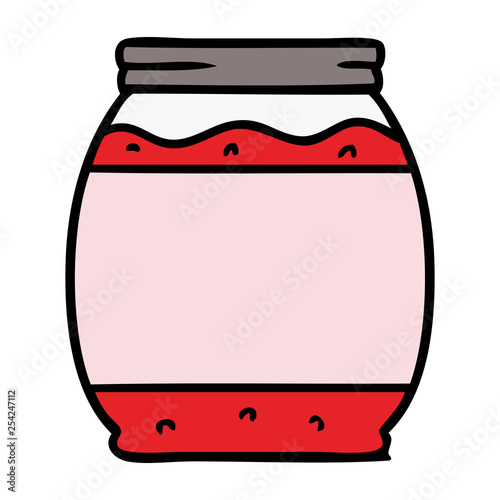 cartoon doodle of a strawberry jam