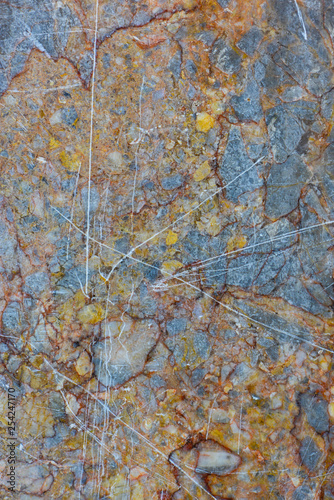 Texture of the cracked and scratched marble