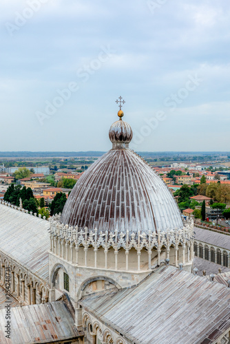 Details of the dome and roof of the carthedral of Pisa in a Autumn day - 2 photo