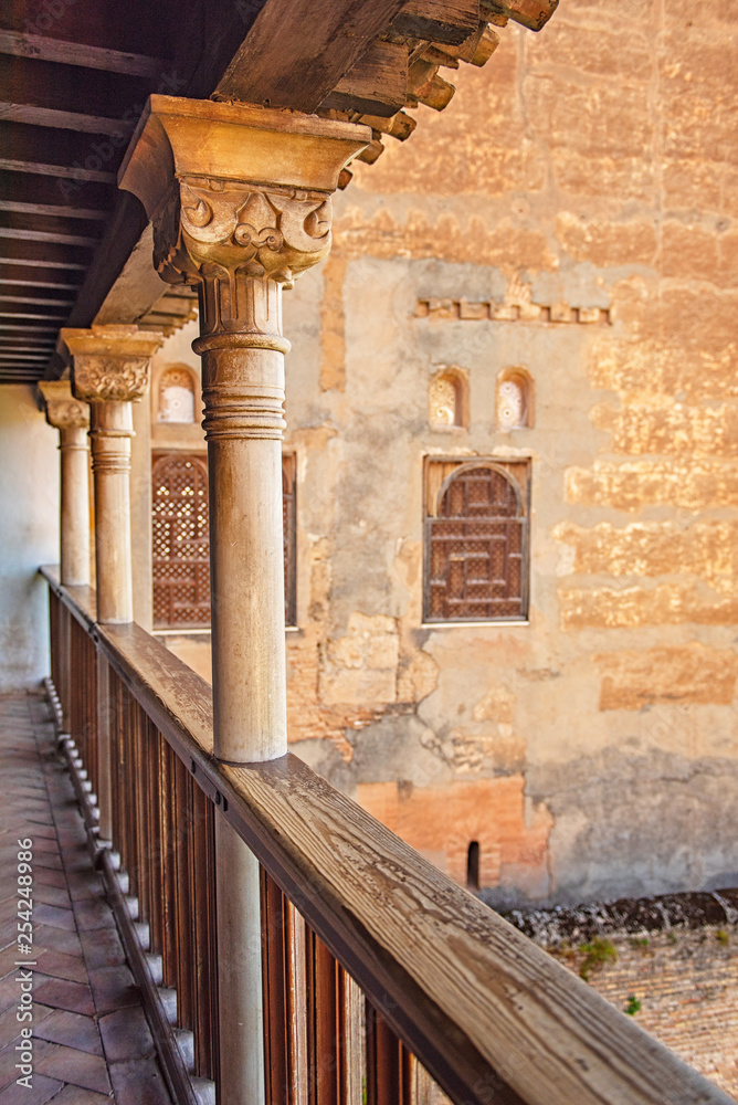 Detail of the Alhambra Palace in Granada, Spain