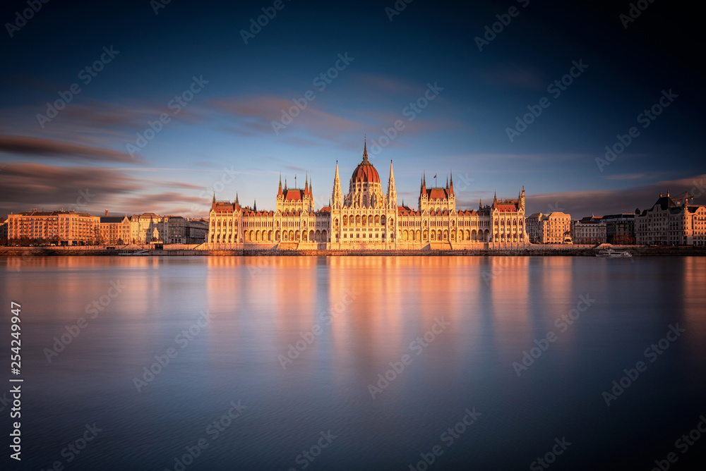 The Hungarian Parliament in sunset