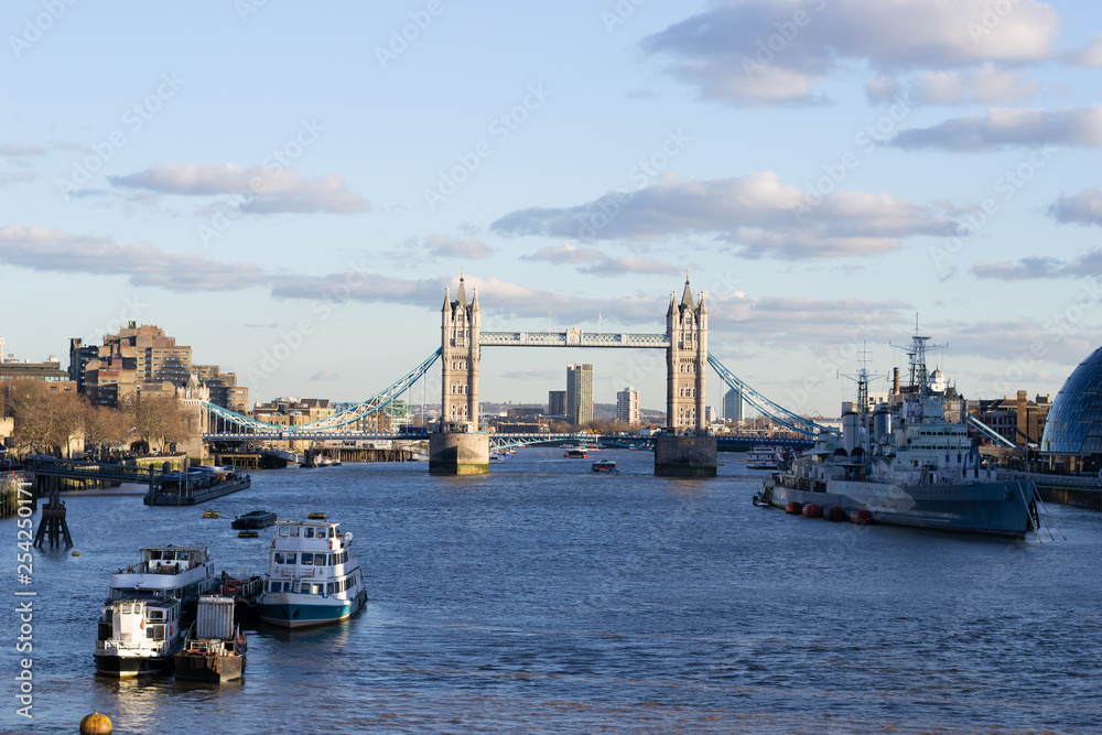 A scenic view of London and tower bridge