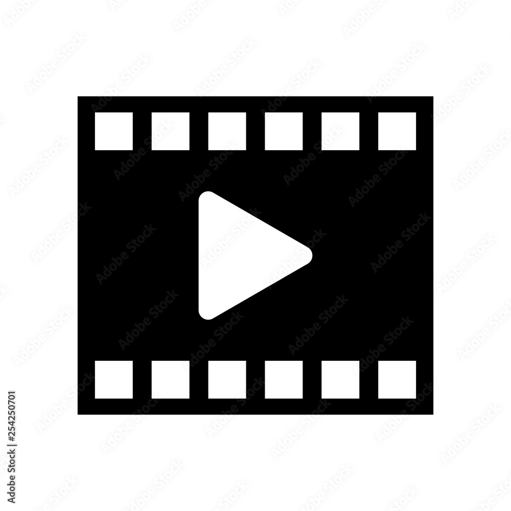 black and white filmstrip icon isolated on white black and white filmstrip icon isolated on white