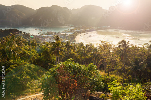 View point of Phi Phi Island at sunset time  Krabi  Thailand