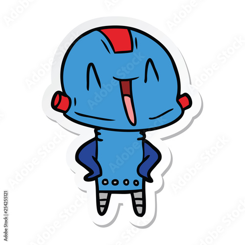 sticker of a cartoon robot