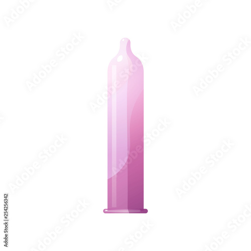 Realistic latex condom reproduction control isolated on white background