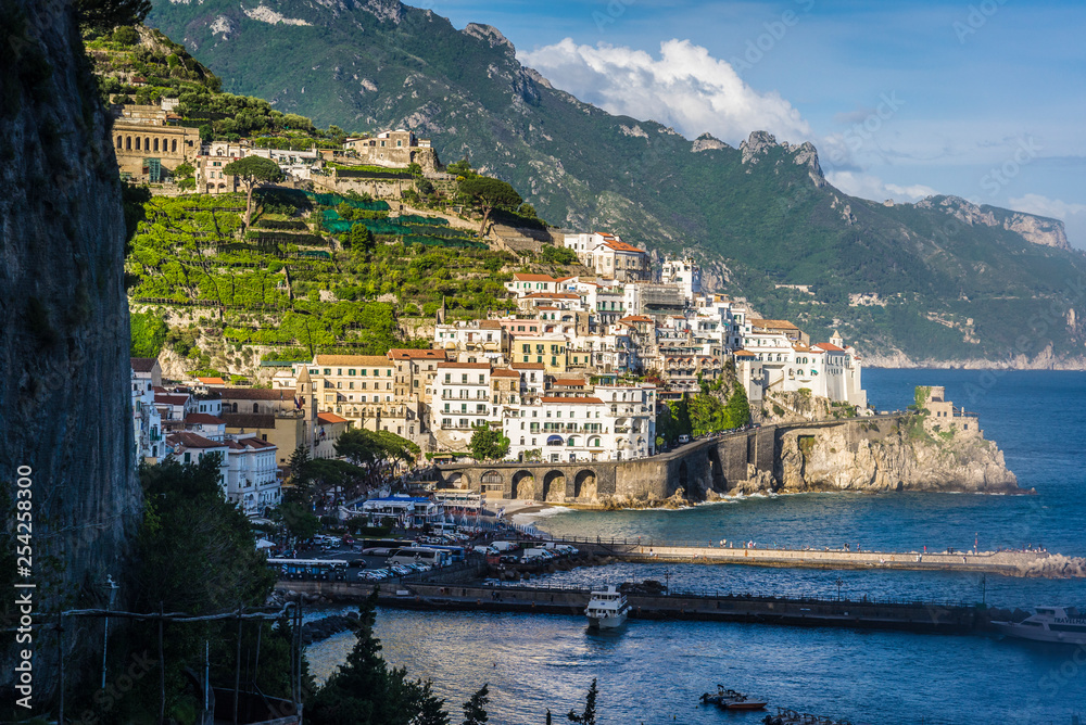 View of Amalfi town, Amalfi coast, Italy