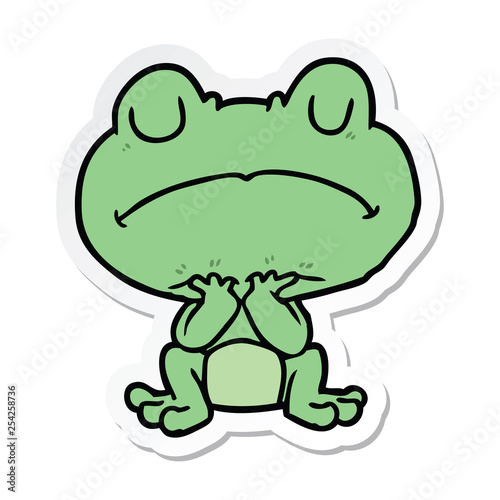 sticker of a cartoon frog