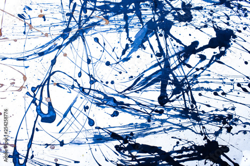 Fotografie, Tablou Art creative background. Hand painted blue background.