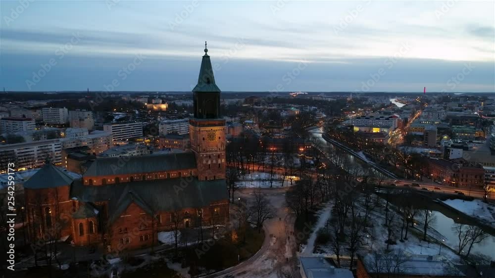 An old cathedral in evening light, Turku Cathedral Finland An old cathedral in evening light, Turku Cathedral Finland