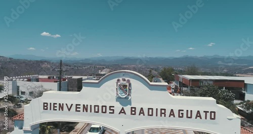 Aerial shot of the arches at the entrance of badiraguato photo