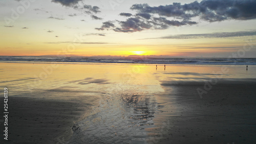 Long Panoramic Pacific Ocean Sunset Cannon Beach Oregon