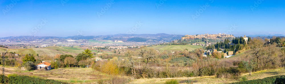 View on the old town Orvieto, Umbria, Italy. Panorama