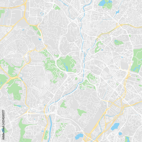 Fotografie, Tablou Downtown vector map of Kuala Lumpur, Malaysia