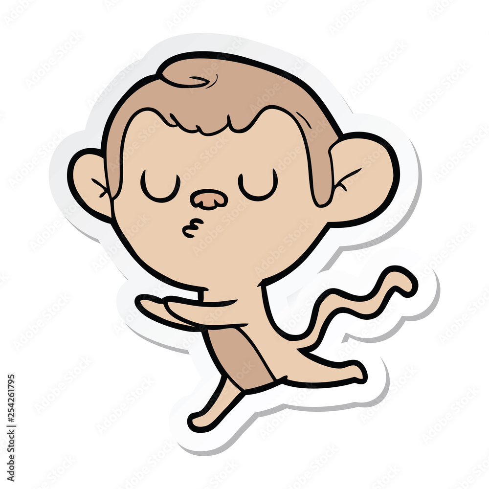 sticker of a cartoon monkey sticker of a cartoon monkey
