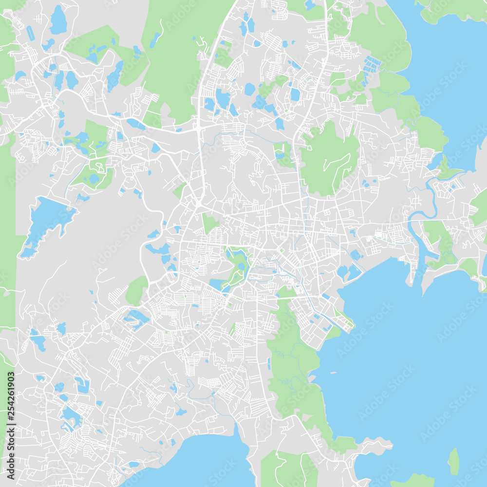 Downtown vector map of Phuket, Thailand