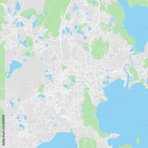Downtown vector map of Phuket, Thailand