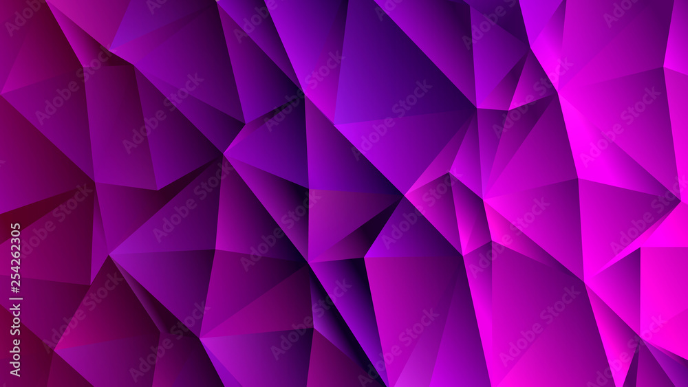 Obraz premium Rich Purple Triangle Low Poly Backdrop Design