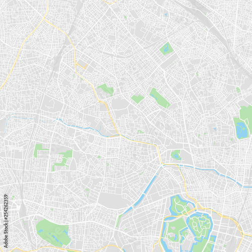 Downtown vector map of Tokyo, Japan