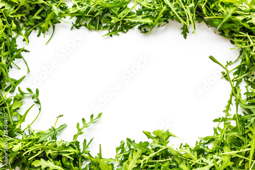 organic food pattern with green herbs on white background top view space for text