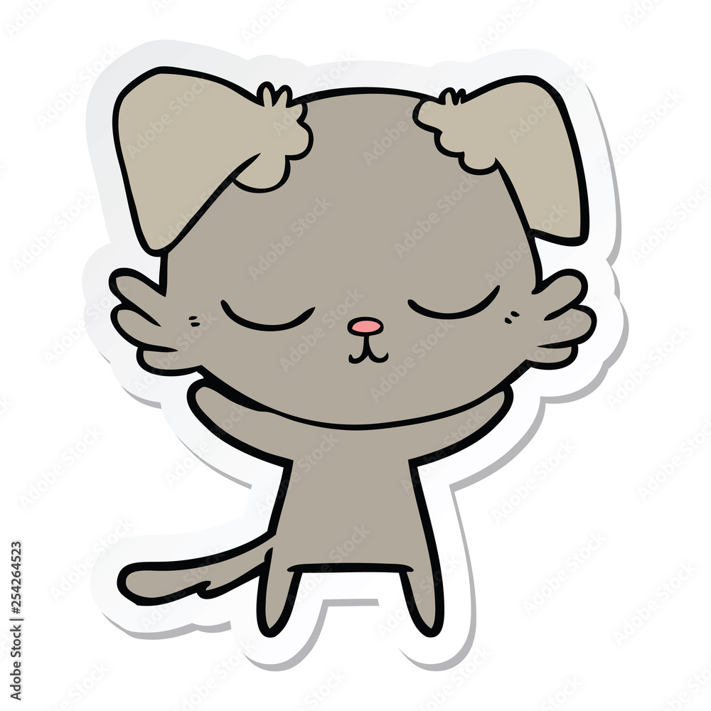 sticker of a cute cartoon dog sticker of a cute cartoon dog