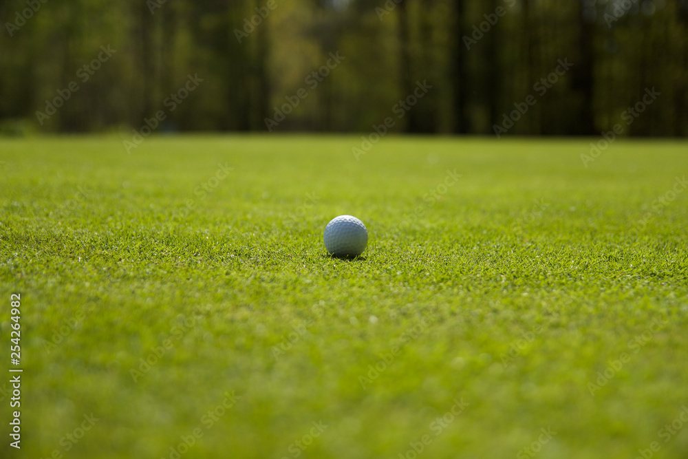 Golfball auf dem Grün Golfball auf dem Grün